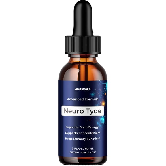 Neuro Tyde Liquid Drops NeuroTyde Natural Blend Memory Focus Brain Support Supplement, 1 Pack, 1 Month Supply
