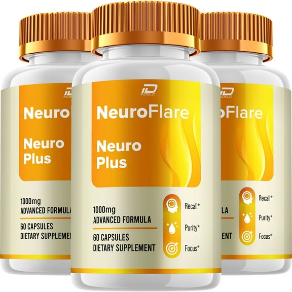 NeuroFlare Capsules – Neuro Flare Natural Ingredients Glycogen Support, 3 Pack, 180 Capsules
