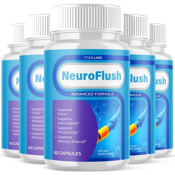 NeuroFlush Advanced Brain Support Pills Formula Supplement Neuro Flush Capsules (5 Pack)