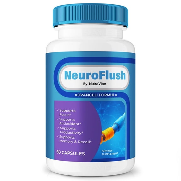 NeuroFlush Pills – Daily Formula with a Natural Blend to Help Maintain Focus, Memory & Concentration | Clean, Gentle, Easy-to-Swallow Capsules for Everyday Sharpness (60 Capsules)
