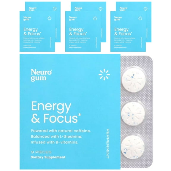 Neuro Gum Peppermint Energy & Focus 6 - 9 Pieces Packs