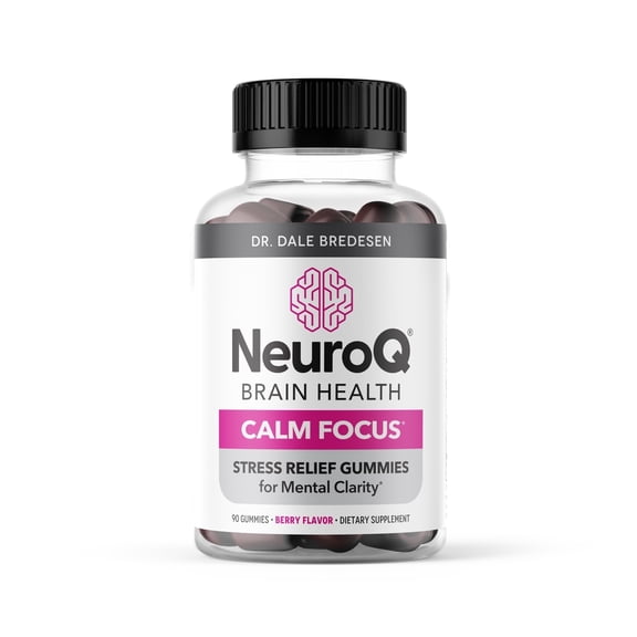 NeuroQ Calm Focus Gummies - Supports Mental Function & Relaxation - Ashwagandha, Magnesium, Cocoa & More - 90 Gummies