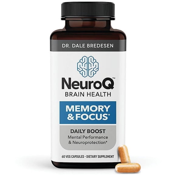 NeuroQ Memory & Focus - Boosts Cognitive Performance & Healthy Brain Function -Formula by Dr. Dale Bredesen - Gotu Kola Ginkgo Phosphatidylserine Coffee Fruit & Propolis - 60 Capsules