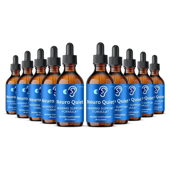 NeuroQuiet Liquid Supplement, Hearing and Ear Health, Neuro Quiet Drops, All Natural Formula 60 mL (10 Pack)