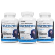 NeuroShield Advanced Memory Formula, Brian Boosting Ingredients, Bacopa, Huperzine-A & More Three Bottles