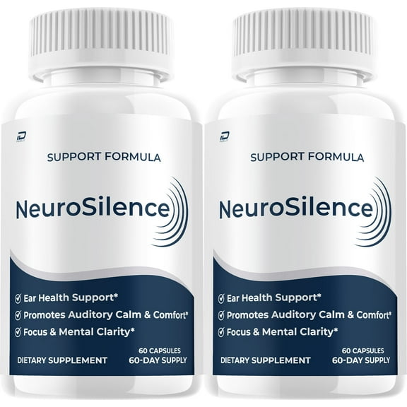 NeuroSilence Supplement Capsules Neuro Silence Natural Blend Memory Focus, 2 Pack, 120 Capsules