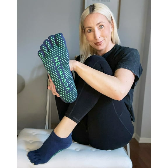 NeuroSox Five Toe Grip Blue Unisex Socks