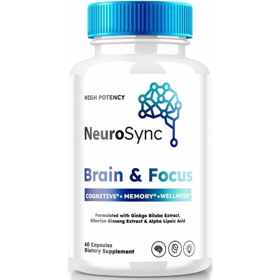 NeuroSync Brain and Focus Capsules, Neuro Sync Advanced Formula Dietary Supplement Pills for Memory and Cognitive Support, Reviews (60 Capsules)