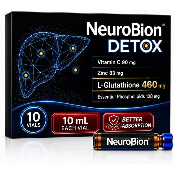 Neurobion Detox Liposomal Glutathione Liquid Essential Phospholipids Supplement Antioxidants Immune System 10 Vials