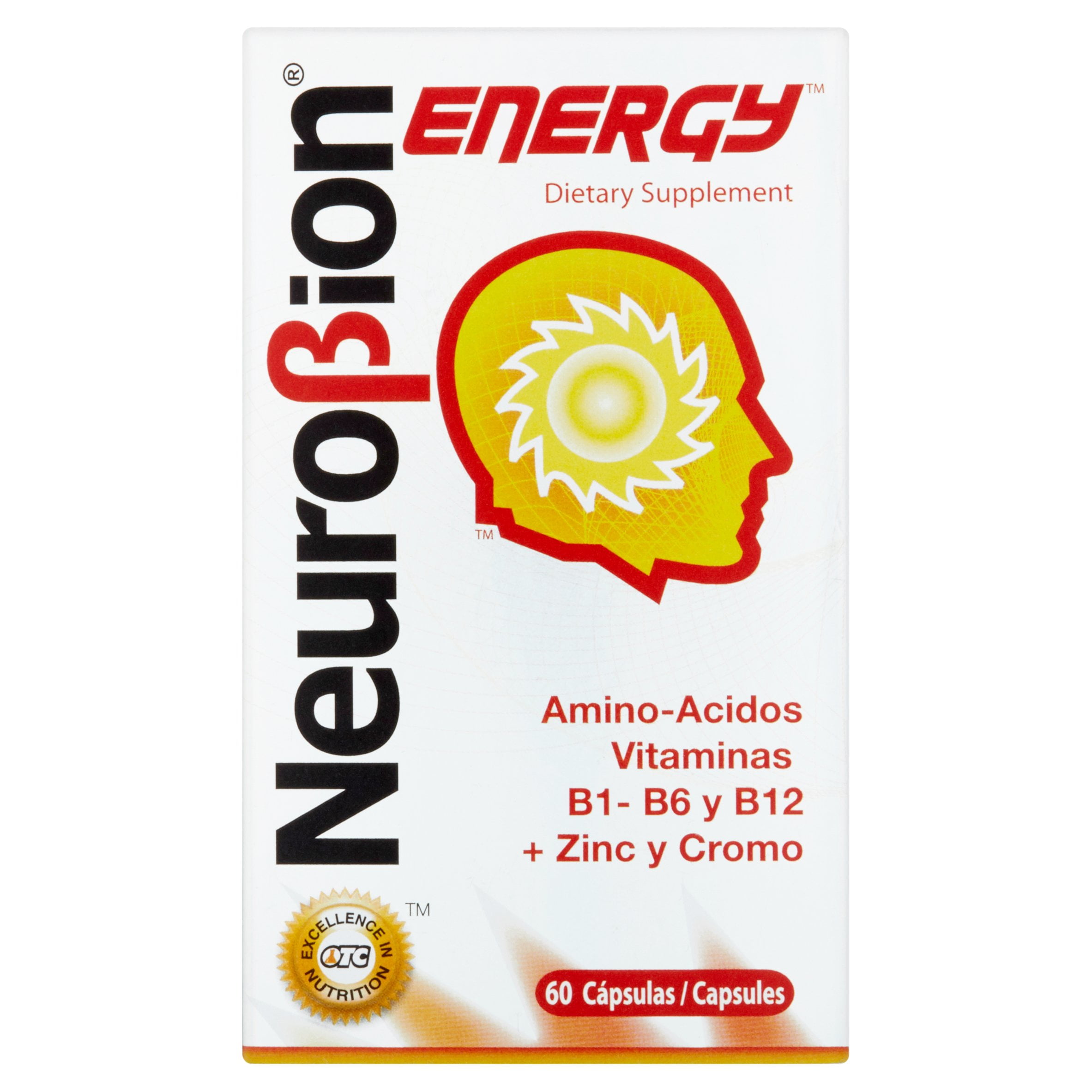 Neurobion Energy Dietary Supplement Capsules, 60 count - Amino Acids, Vitamins B1, B6, & B12, May Help to Increase Alertness and Reduce Stress
