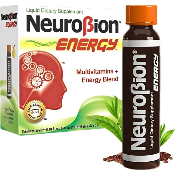 Neurobion Energy Multivitamins + Energy Blend (10 Drinkable Vials 0.85fl. oz)