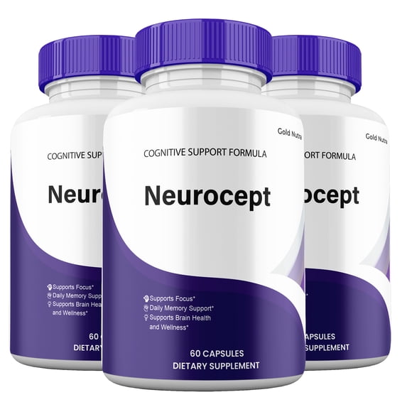 Neurocept Capsules, Advanced Maximum Strength Pills Cognitive and Brain, Neuro cept Supplement for Brain Nootropic Health (3 Pack)