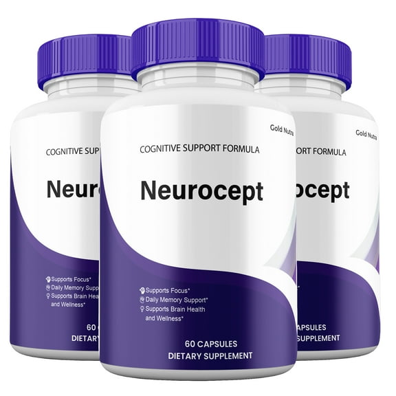 Neurocept Capsules, Advanced Maximum Strength Pills Cognitive and Brain, Neuro cept Supplement for Brain Nootropic Health (3 Pack)