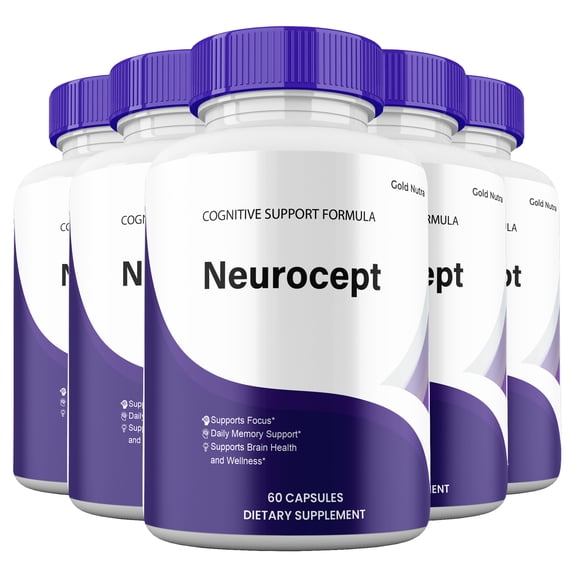 Neurocept Capsules, Advanced Maximum Strength Pills Cognitive and Brain, Neuro cept Supplement for Brain Nootropic Health (5 Pack)