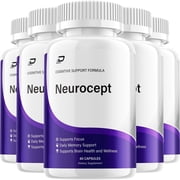 Neurocept Supplement Capsules   Neurocept Natural Blend Memory Focus Pills, 5 Pack, 300 Capsules