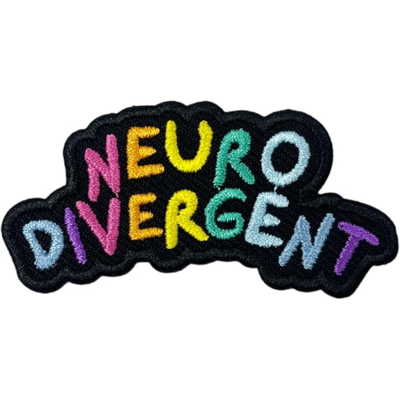 Neurodivergent Patch-3 Inches Iron On/Sew On Embroidered Applique Patch, ADHD Embroidery Patches for Clothes Backpacks Hats, Autism Embroidered Patch, Neurodiversity DIY Accessories