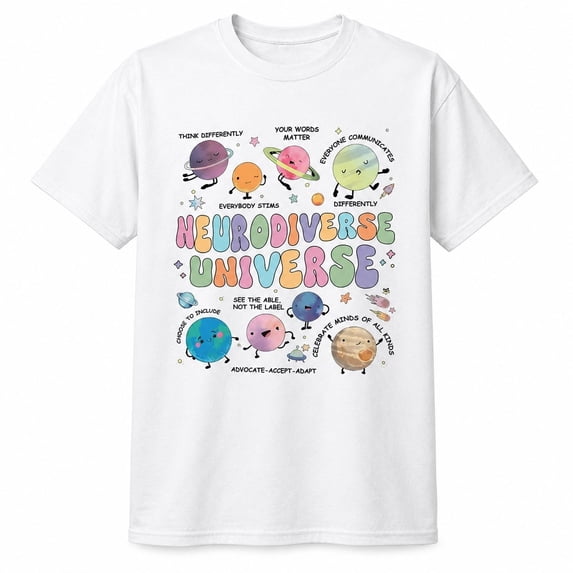 Neurodiverse Universe Graphic T-Shirt, Unisex Classic Fit Inclusion Tee