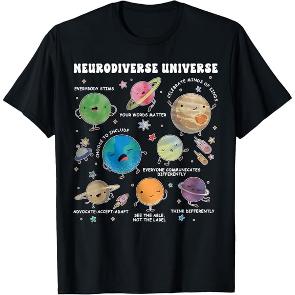Neurodiverse Universe Space Planet Special Education Teacher T-Shirt