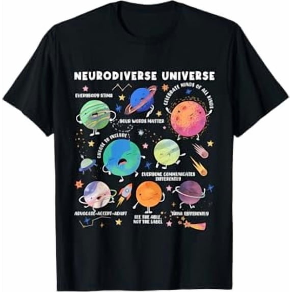 Neurodiverse Universe Space Planet Special Education Teacher T-Shirt