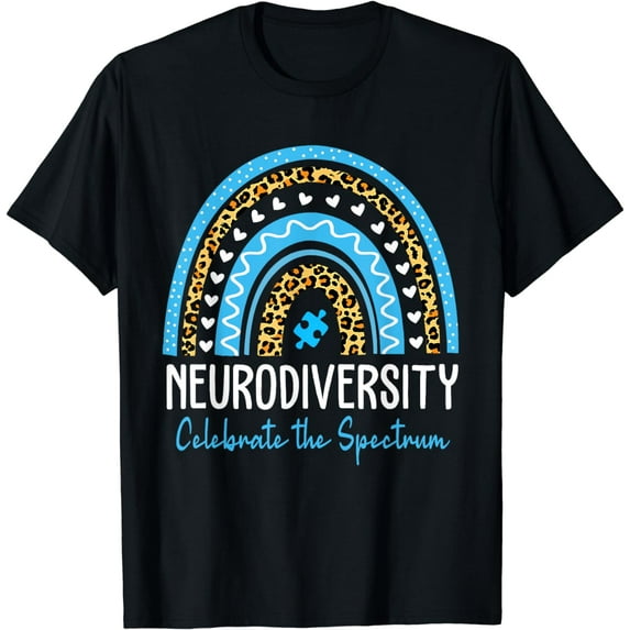 Neurodiversity - Autism Spectrum ASD ADHD Brain Rainbow Boho T-Shirt