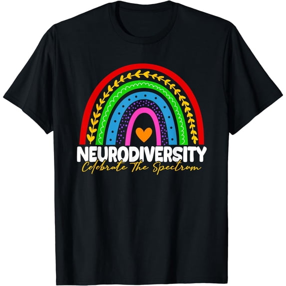 Neurodiversity Autism Spectrum Rainbow Boho Men Women T-Shirt