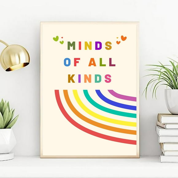 Neurodiversity Digital Poster,Minds of All Kinds Print,Brain Art,Office Decor for Therapists,Counselor Wall Sign,Neurotypical,Dining Room Decor, Bedroom Art,Art Decor, Frameless 12x16inch