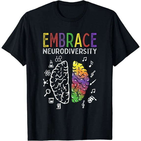 Neurodiversity Embrace ADHD Autism ASD Brain T-Shirt