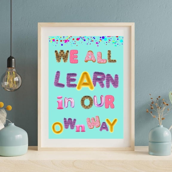 Neurodiversity Inclusive Wall Art Print, Unframed Paper Poster 8x10in