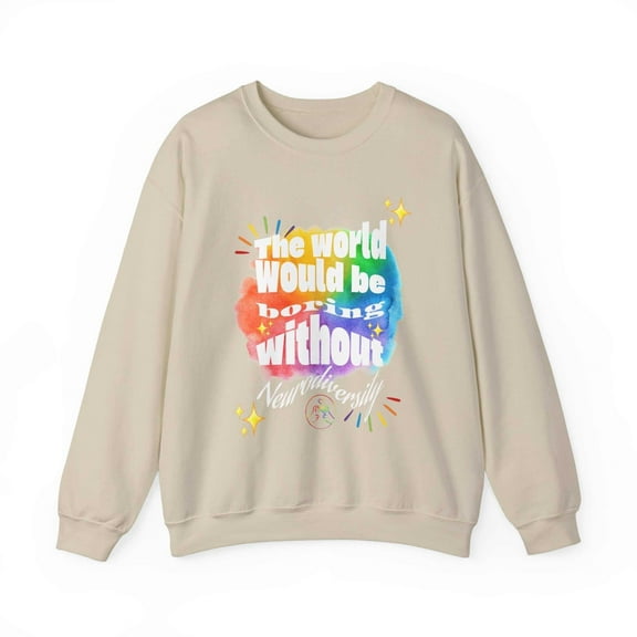 Neurodiversity Rainbow Themed Design Heavy Blendâ„¢ Crewneck Sweatshirt