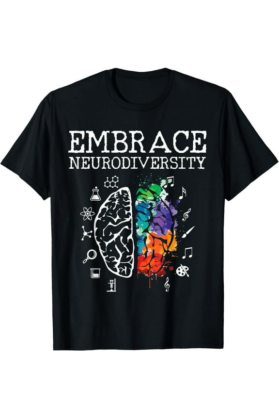 Neurodiversity Shirt Embrace ADHD Autism ASD Awareness Gift Tee for Kids and Adults