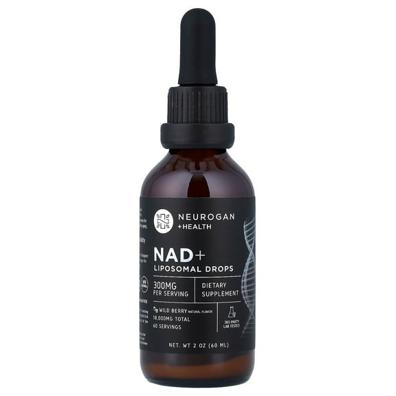 Neurogan Health NAD+ Liposomal Drops, Wild Berry, 300 mg, 2 oz (60 ml)