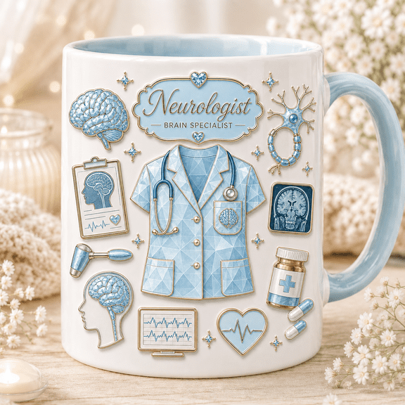 Neurologist Mug Brain Specialist Coffee Cup Gift for Doctor Office Desk
