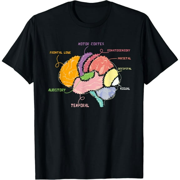 Neurology | Brain Map | Parts Of The Brain Anatomy T-Shirt