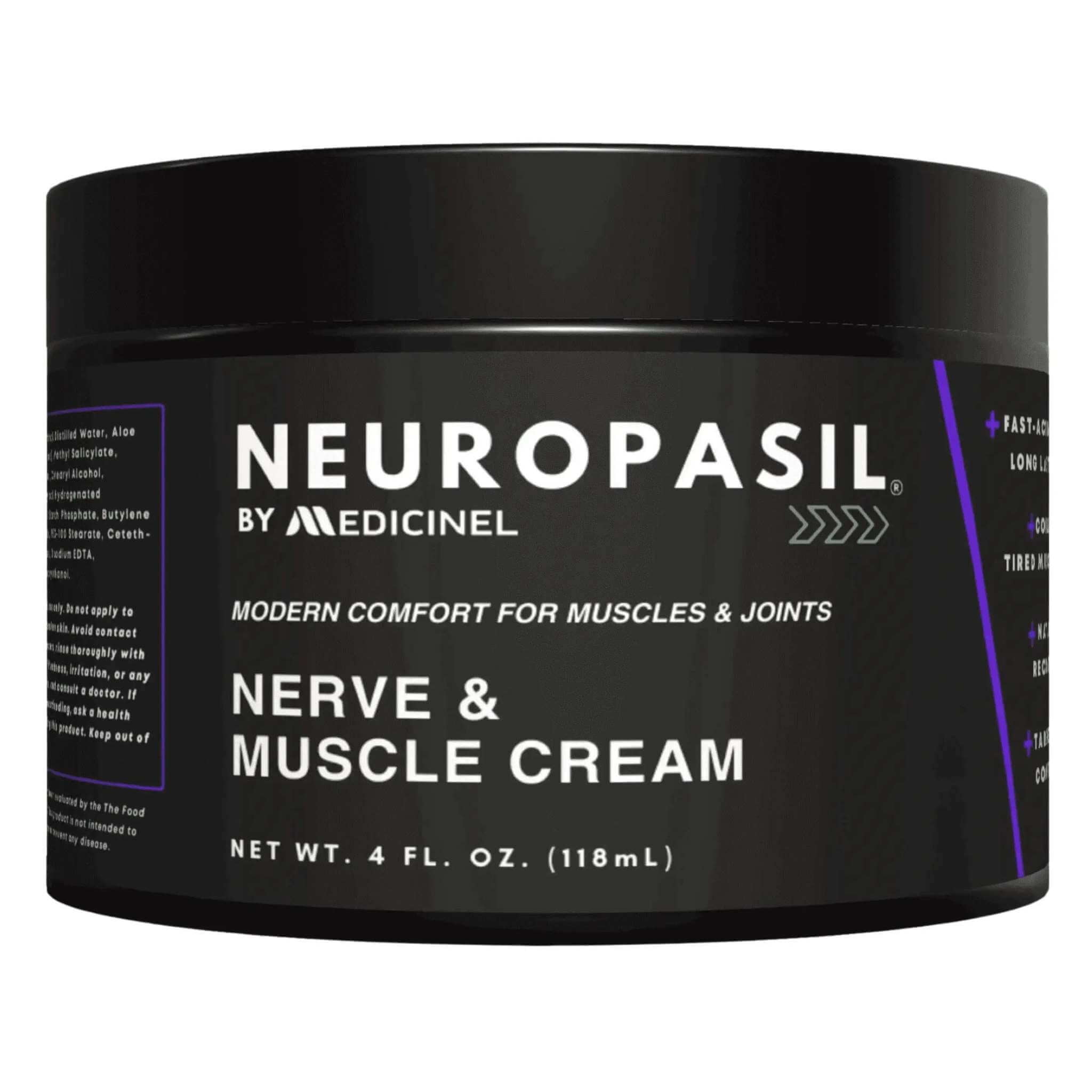 Neuropasil Nerve  Muscle Relief Cream, Soothing relief for joints, muscles, back and feet, 4 oz