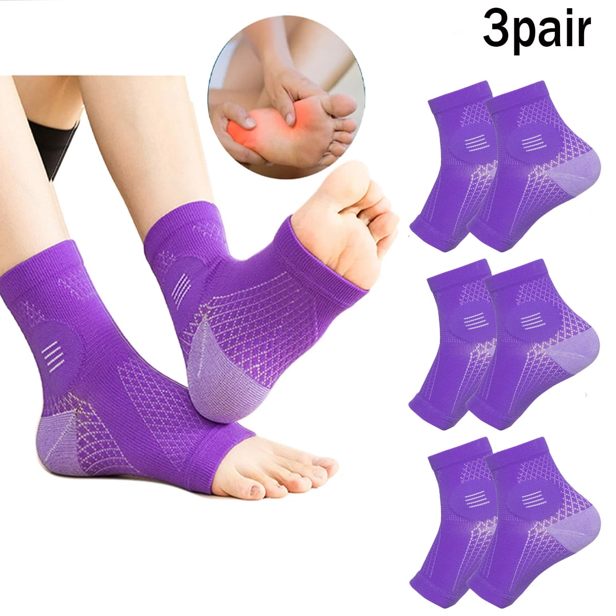 Neuropathy Socks for Women Men,3Pair Soothe Compression Socks for