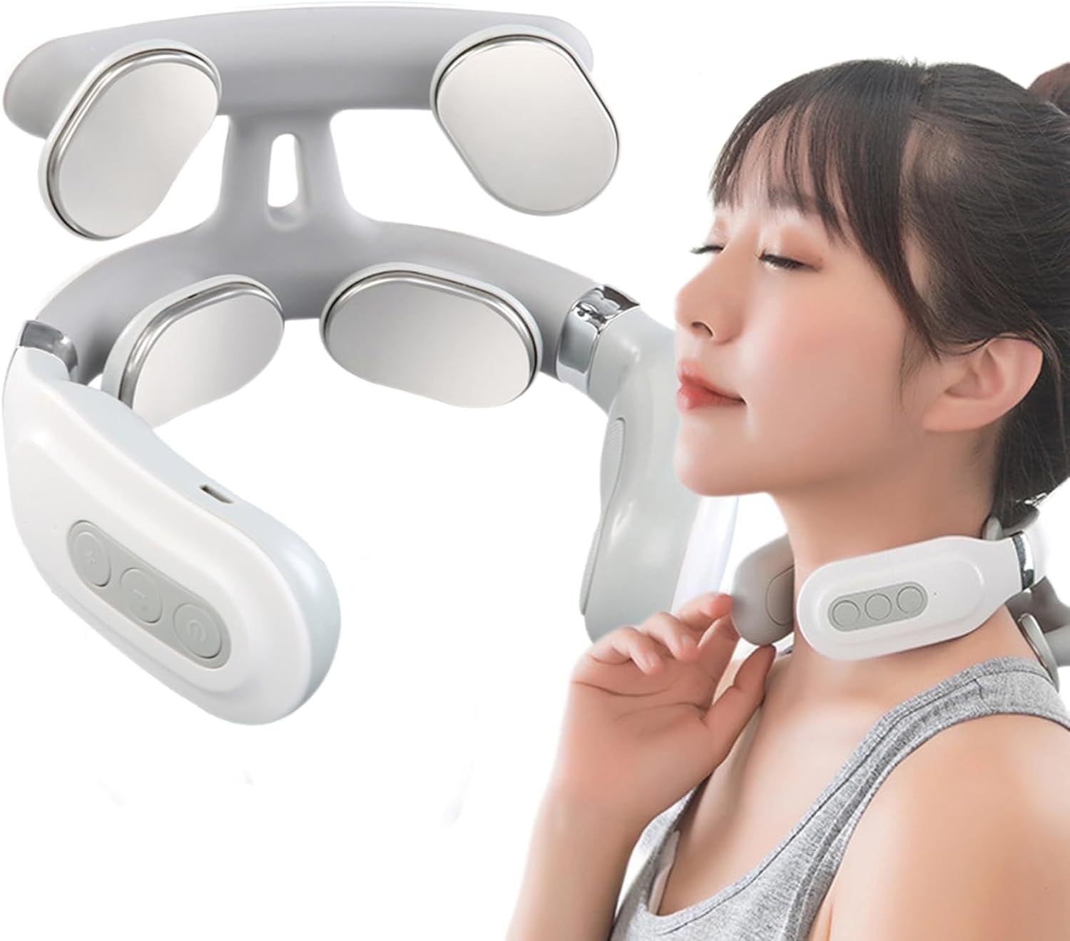 Neuropulse - Neck Massager, Portable Neck Massager Rechargeable for Men Women, Deep 3D Kneading