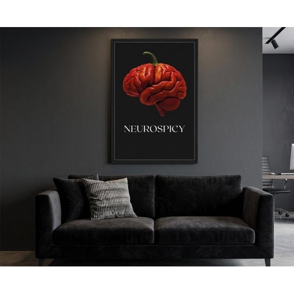 Neurospicy Surrealist Brain Wall Art Print, Unframed Paper Poster 8x10in
