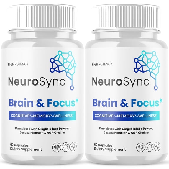 Neurosync Advanced Formula Brain Support Pills Maximum Strength Supplement Neuro Sync 120 Capsules