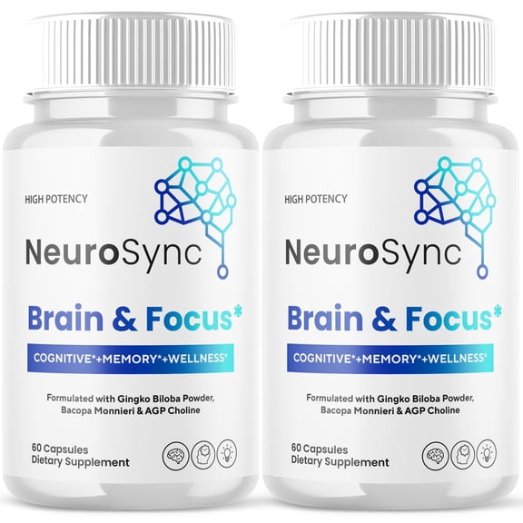 Neurosync Advanced Formula Brain Support Pills Maximum Strength Supplement Neuro Sync 120 Capsules