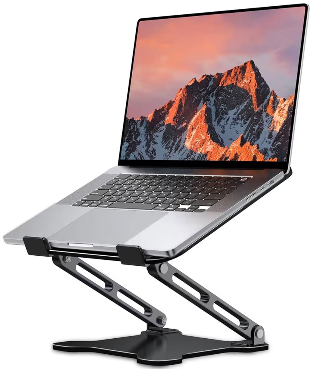 Neuryn Ergonomic Adjustable Laptop Stand for Desk, Foldable Aluminum Riser, Portable Cooling Computer Holder Compatible with 10-15.6 Inch Laptops