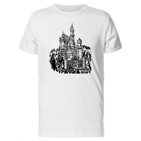 Neuschwanstein Castle Sketch T-Shirt Men -Image by Shutterstock, Male Medium