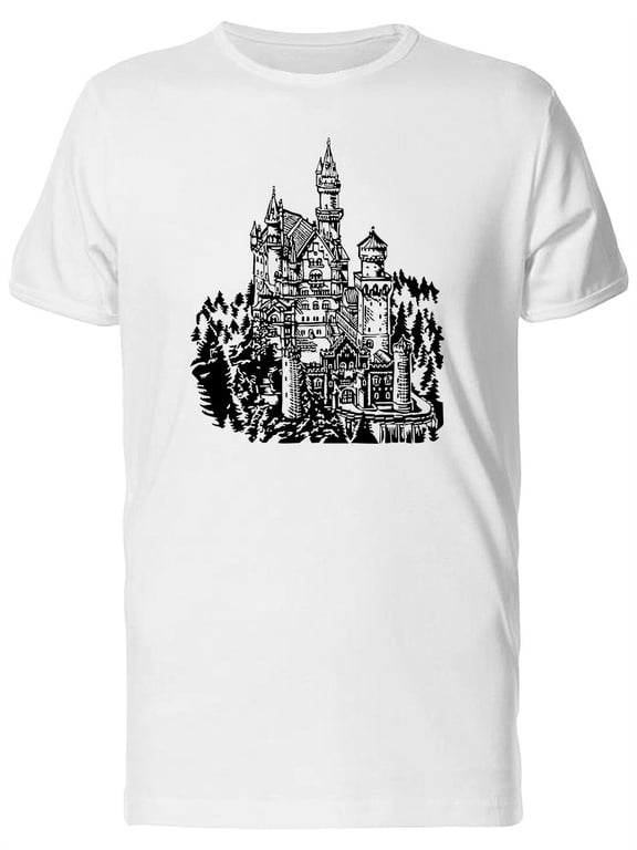 Neuschwanstein Castle Sketch T-Shirt Men -Image by Shutterstock, Male Medium
