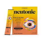 Neutonic Nootropic Focus Blend Powder | Peach Mango 16 Sticks | Caffeine Free, Zero Sugar | Support Memory, Mental Clarity, Cognitive Function | Boost Focus, Energy, Brain Health