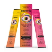 Neutonic Nootropic Focus Blend Powder | Peach Mango & Wild Berry 4 Sticks | Caffeine Free, Zero Sugar | Support Memory, Mental Clarity, Cognitive Function | Boost Focus, Energy, Brain Health