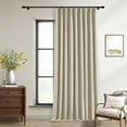 thumbnail image 1 of Neutral 102 Inch Linen Pinch Pleated Blackout Curtains Extra Wide 60 Inch Width for Sliding Glass Doors Modern Pleated Linen Blend Large Window Drapes 2 Layer Bedroom Living Room Taupe, 1 of 17