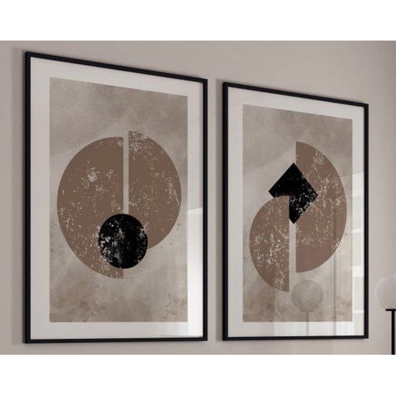 Neutral Abstract Art Modern Geometric Shapes Maximalist Decor Simple Neutral Art, Set 2, Poster Only