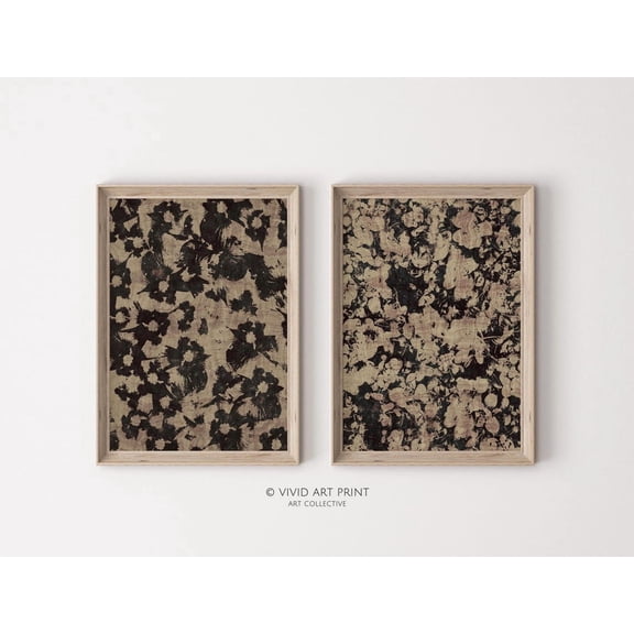Neutral Abstract Floral Pattern Gallery Art Modern Botanical Modern Wall Decor Prints Set 2