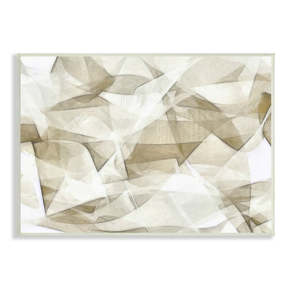 Neutral Abstract Folds White Beige Busy Shapes Abstract Painting Unframed Art Print Wall Art