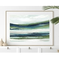Neutral Abstract Landscape Art Painting Wall Art Blue And Green Coastal Beach Landscape Art Modern Minimalist Abstract Wall Art, Modern Wall Decor, 8x12 UNFRAMED