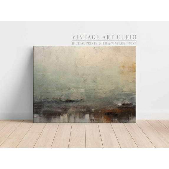 Neutral Abstract Landscape Print, Japandi Earthy Wall Art Home Decor #3590, 24x36 UNFRAMED